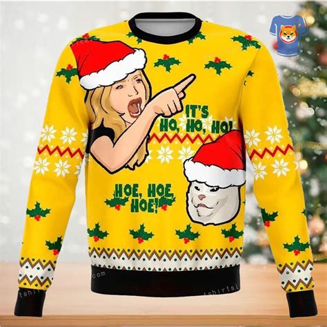 Karen Vs Mean Cat Funny Meme Ugly Sweater Party - Shibtee Clothing