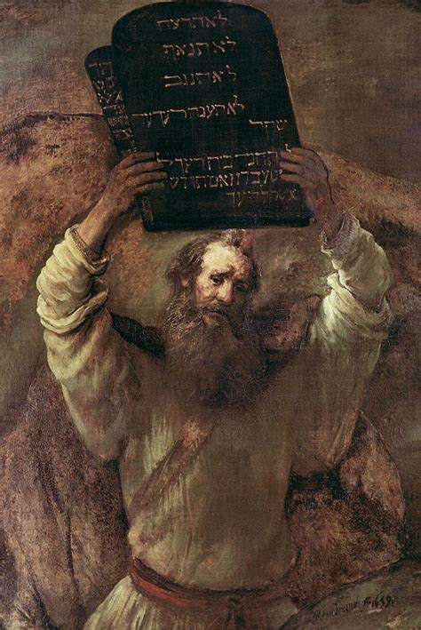 Moses Smashing The Tablets Of The Law Painting by Rembrandt