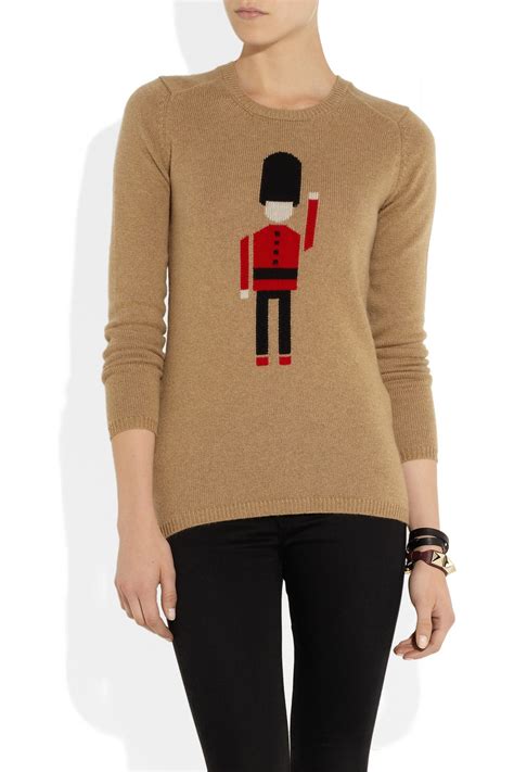 Lyst - Burberry Prorsum Intarsia Cashmere Sweater in Brown