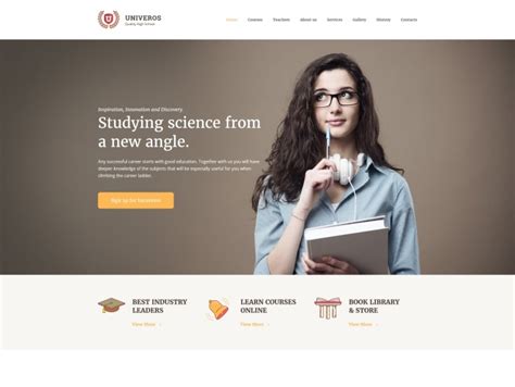 University And College Website Design - Univeros | TemplateMonster