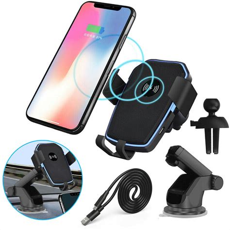 2 in 1 Wireless Fast Charging Car Charger Car Mount Holder Stand For ...