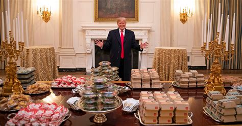 Donald Trump Serves Buffet Of Fast Food For Clemson's Championship ...