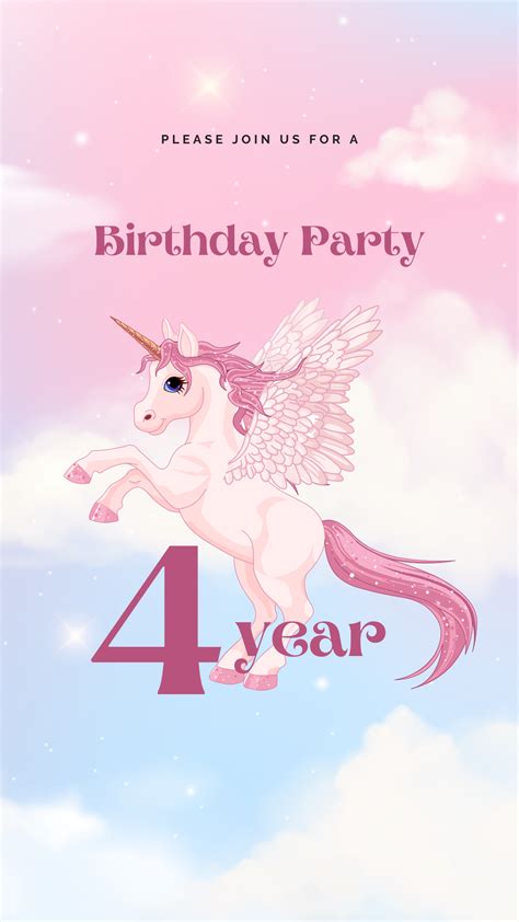 Editable unicorn birthday party invitation | Unicorn birthday party invitation, Unicorn birthday ...