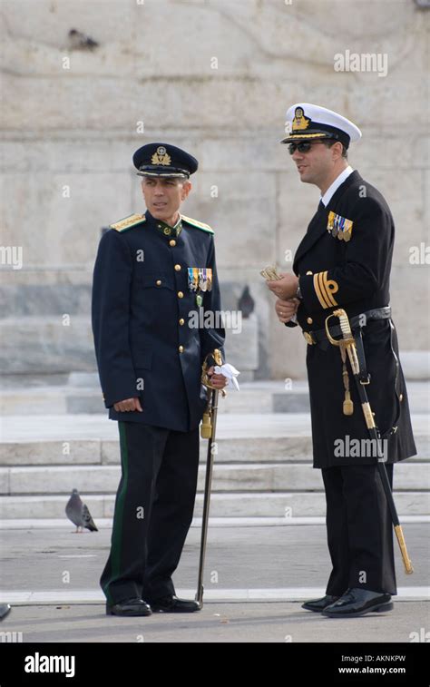 Greek army and navy officers Stock Photo: 15043776 - Alamy