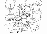 Hiking Couple Coloring Clipart Template Pages Sketch Page sketch template