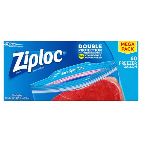 Ziploc Freezer Bags, 1 Gallon, 60 ct - Walmart.com - Walmart.com