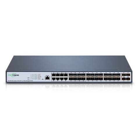 24-Port Fiber Optic SFP Managed Switch with 10G Uplink - FASTCABLING