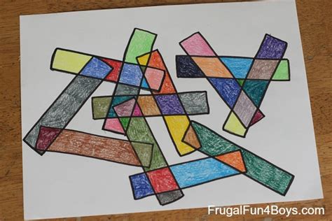 Geometric Art Project for Kids (With Printable Coloring Pages!) - Frugal Fun For Boys and Girls