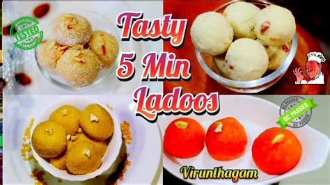 5 min Quick Ladoo Recipes | Ladoo Varieties in Tamil | Festival Special ...