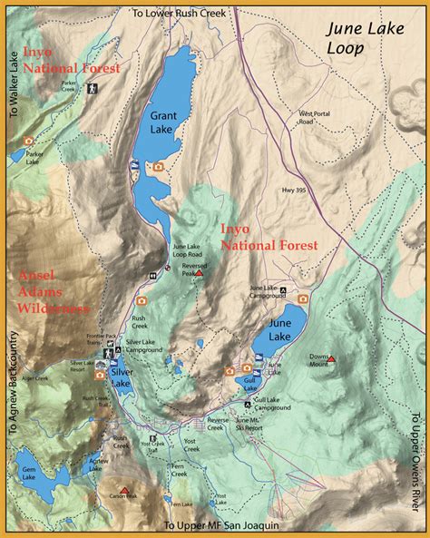 Off Road Map Of June Lake