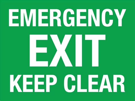 Emergency Exit Keep Clear Sign – New Signs