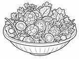 Salad Coloring Page For Kids  Free Printable Pages sketch template