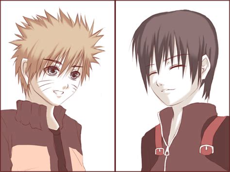 Wallpaper Sai & Naruto Smile