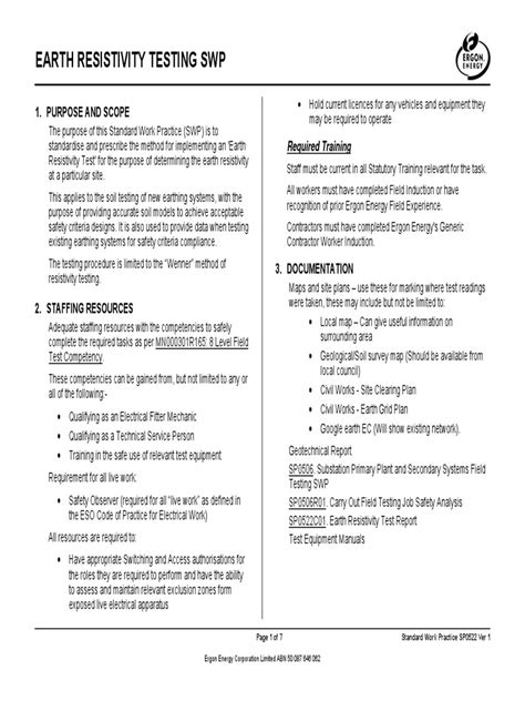 Soil Resistivity Procedure | PDF | Electrical Resistivity And Conductivity | Soil