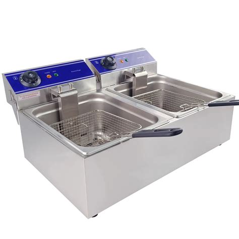 High Quality Commercial Deep Fryer Thicken Large Capacity Frying Machine Double Tank Fat Fryer ...