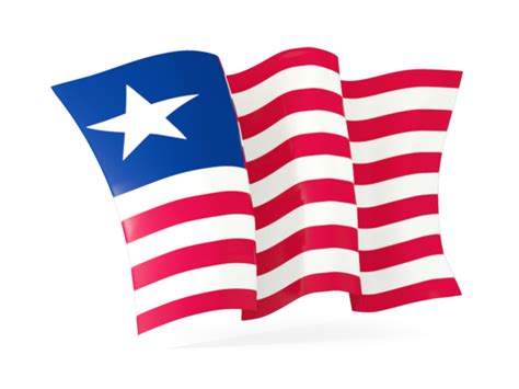 Waving flag. Illustration of flag of Liberia