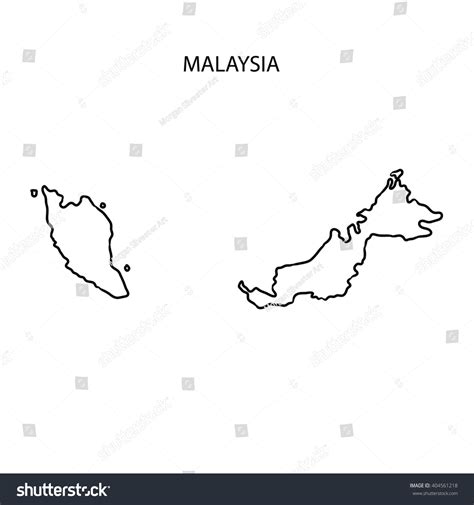 Malaysia Map Outline Stock Illustration 404561218 - Shutterstock