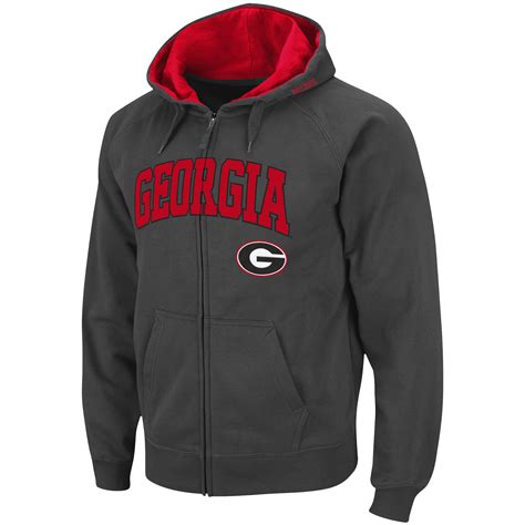 Stadium Athletic Georgia Bulldogs Charcoal Arch & Logo Full Zip Hoodie