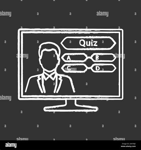 TV quiz show chalk icon. Television intellectual game. Online quiz. Trivia contest. Lottery ...