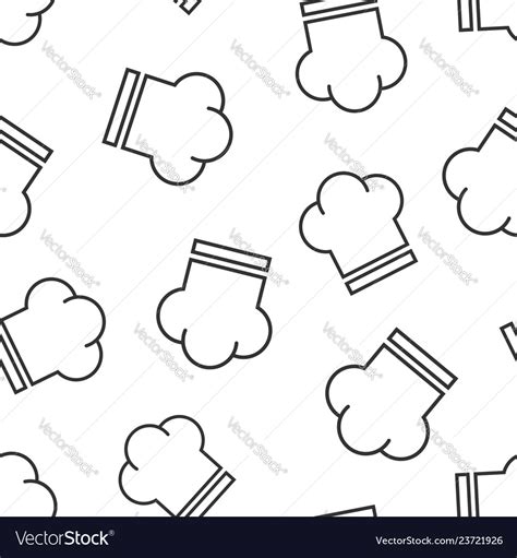 Chef hat icon seamless pattern background cooker Vector Image