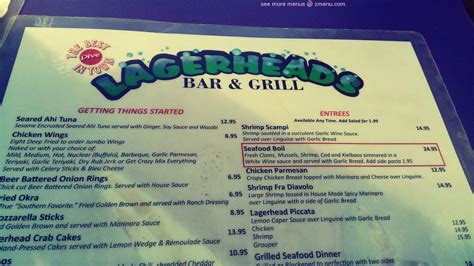 Online Menu of Lagerheads Bar & Grill Restaurant, Ormond Beach, Florida, 32176 - Zmenu