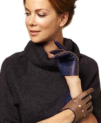 Women's Two-tone Italian Leather Driving Gloves By Fratelli Orsini | Free USA Shipping at ...