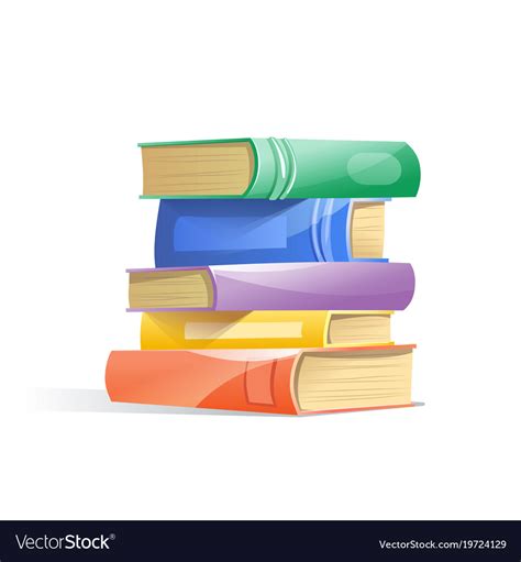 Pile of books isolated on a white background Vector Image