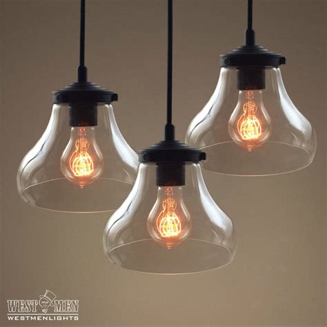 Bell Clear Glass Pendant Light Pack of 3