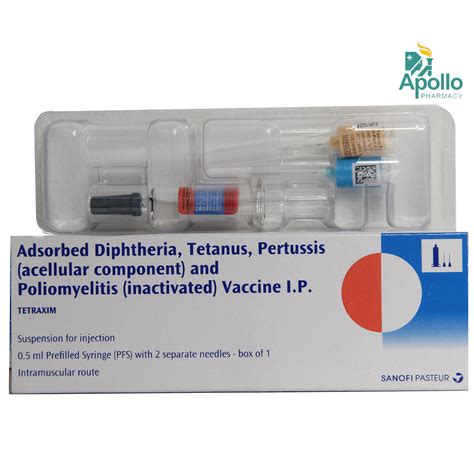 Tetraxim Vaccine Pfs 0.5ml Price, Uses, Side Effects, Composition ...