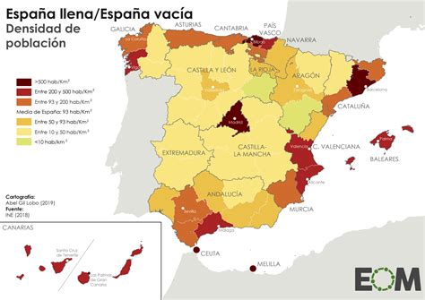 Map of population density of Spain (2019) : r/MapPorn