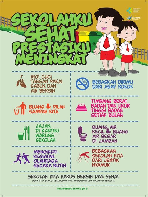 Gambar Poster Sekolah Sehat - Mila Kartun