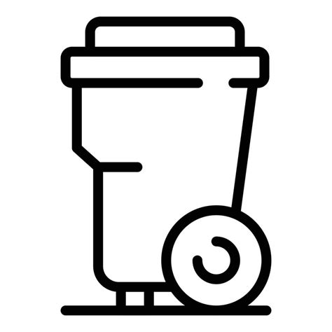 Plastic trash can icon, outline style 15663693 Vector Art at Vecteezy