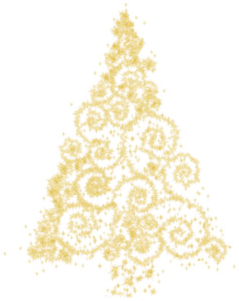 Gold Christmas Tree PNG Clip Art