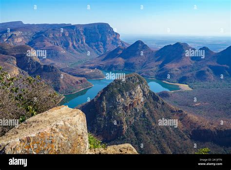 impressive view of three rondavels and the blyde river canyon in south ...