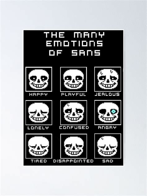 "The Many Emotions Of Sans - Undertale" Poster for Sale by CaptainSpidey99 | Redbubble