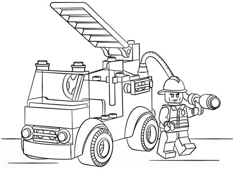 Lego City Fire Truck coloring page - Download, Print or Color Online for Free