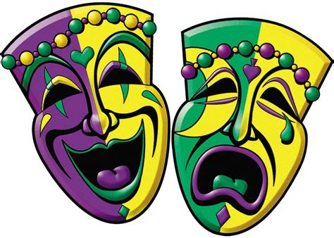 Mardi Gras Comedy And Tragedy - Mardi Gras Theatre Mask Clipart - Full Size Clipart (#1263191 ...