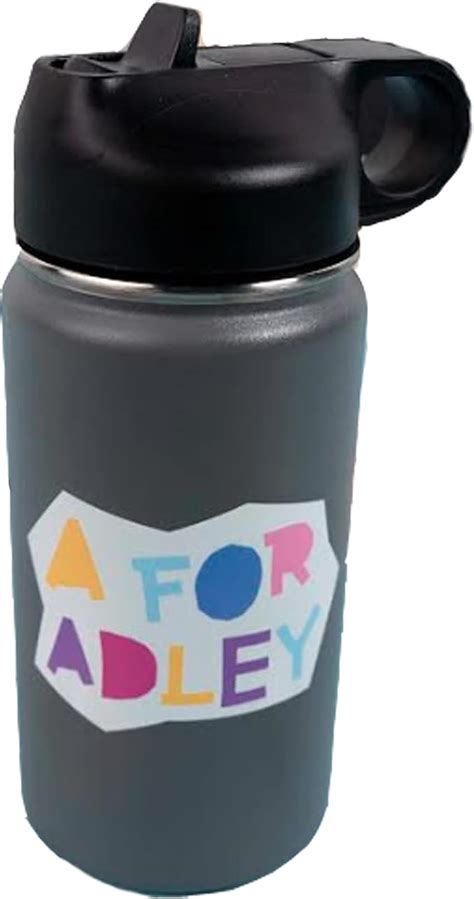 Amazon.com: A FOR ADLEY Merch, Adley's Extra Cold Grey Water Bottle With Fun Adley Sticker Pack ...