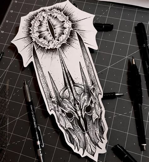 Eye of Sauron, ink illustration by me : r/lotr