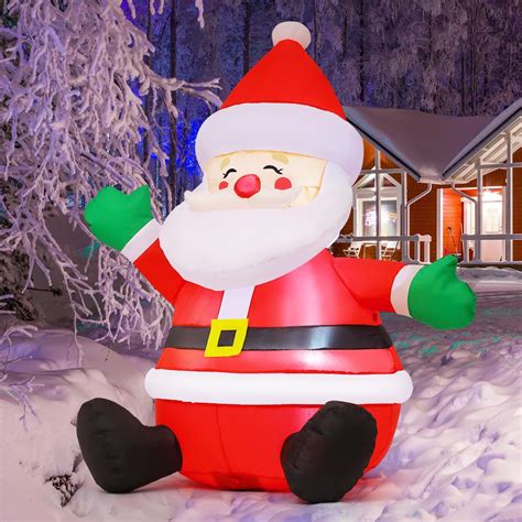 GOOSH Christmas Inflatable 5FT Sitting Santa Clause Christmas ...