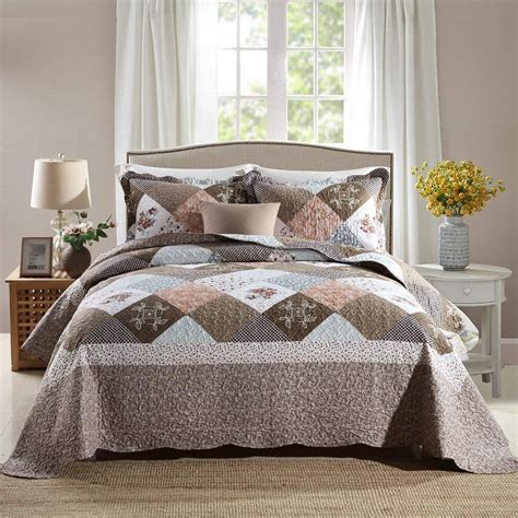 Travan 3-Piece Twin Quilt Sets with Shams Oversized Bedding Bedspread ...