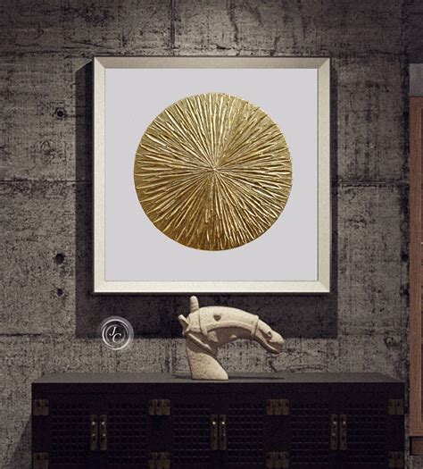 Gold White Abstract Painting Original Modern Wall Art Golden | Etsy