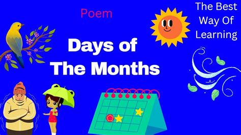 Days of the months || Song for kids || Funtastic Home Tuition || - YouTube