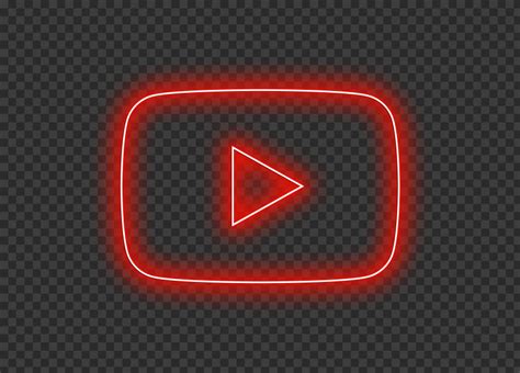 HD Red Neon Youtube YT Logo Symbol Sign Icon PNG | Citypng