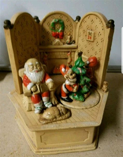 Vintage Santas, Music Box, Gingerbread House, Morris, Pottery, Clay ...