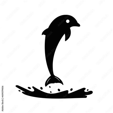 Black silhouette of dolphin jumping isolated on transparent background ...