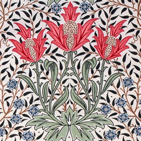 William Morris Tulip 2 Arts & Crafts Red tiles ~ Pilgrim Tiles