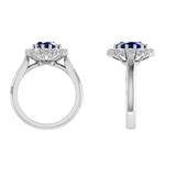 Lab-Grown Oval Sapphire Diamond Halo Ring 14K Gold | TheNetJeweler
