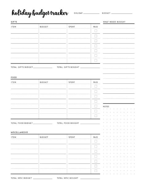 Printable Holiday Budget Planner: Start planning What Your Vacation Budget Might Be - Inside The ...