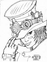 Steampunk Men Coloring Pages Sketch Page sketch template